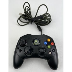 Original Wired Microsoft Xbox Controller S in Black No. X08-69873